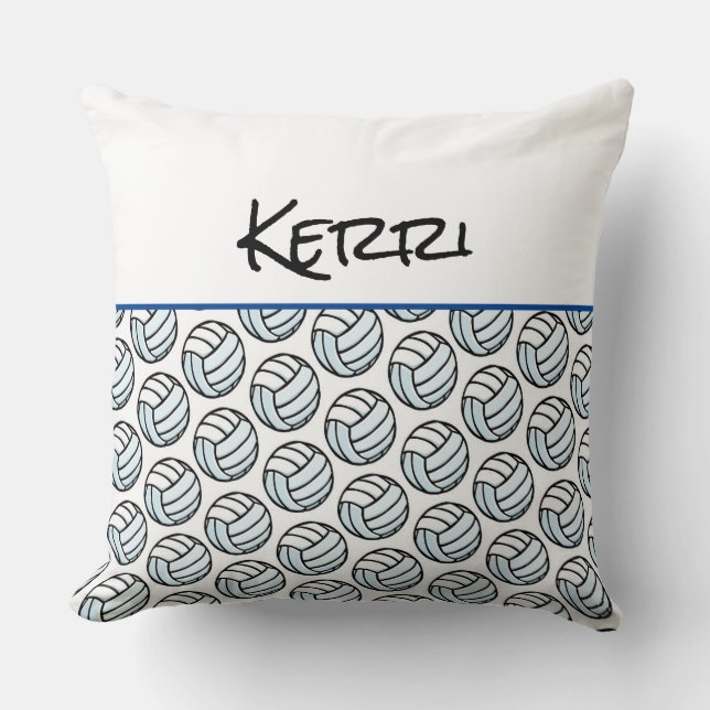 Volleyball Pattern Player NAME Sports Net Ball Fun Throw Pillow (Front)