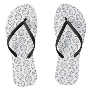 Volleyball Pattern Print CUSTOM BACKGROUND COLOR Flip Flops