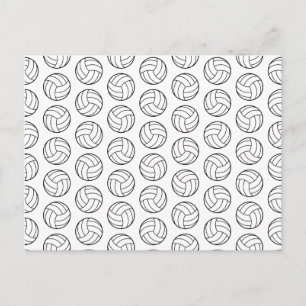 Volleyball Pattern Print CUSTOM BACKGROUND COLOR Postcard