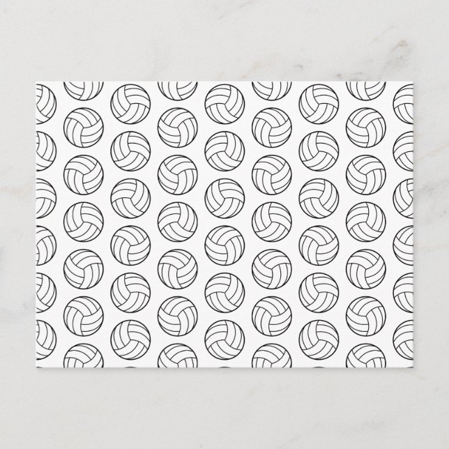 Volleyball Pattern Print CUSTOM BACKGROUND COLOR Postcard (Front)