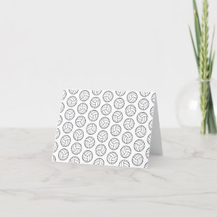 Volleyball Pattern Print CUSTOM BACKGROUND COLOR Thank You Card