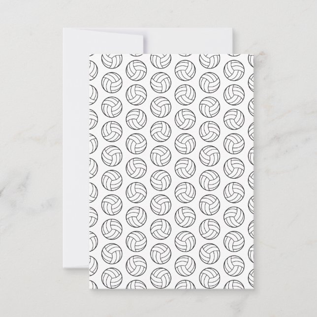 Volleyball Pattern Print CUSTOM BACKGROUND COLOR Thank You Card (Front)