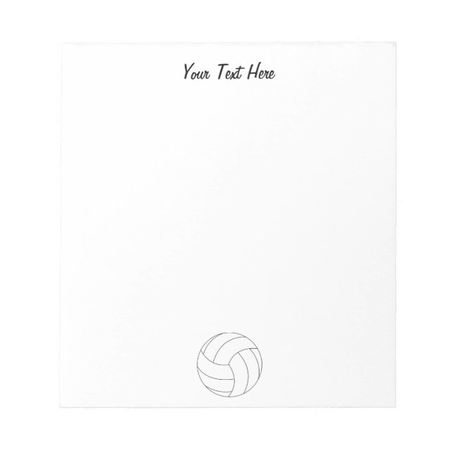 Volleyball Personalized  Notepad (Front)