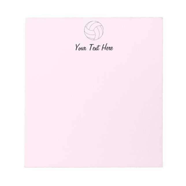 Volleyball Personalized pink Notepad (Front)
