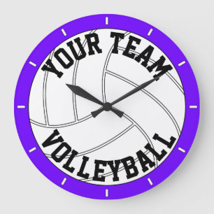 Volleyball Personalized Text and Colour Wall Clock