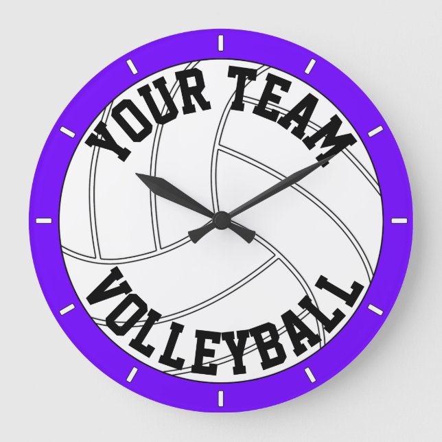 Volleyball Personalized Text and Colour Wall Clock (Front)