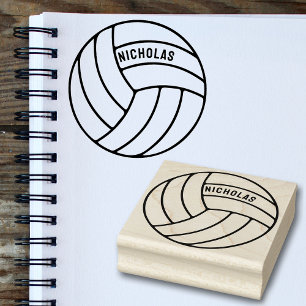 Volleyball Personnalisé Tampon en Bois avec Nom Pe