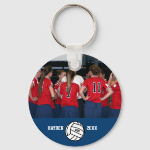 Volleyball Photo Name, Team, Number Custom Keychain