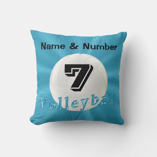 Volleyball Pillows with NAME, NUMBER and MONOGRAM (Front)