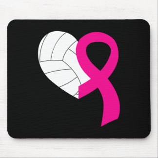 Volleyball Pink Ribbon Cool Breast Cancer Awarenes Mouse Pad