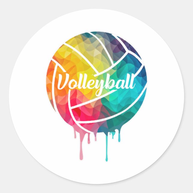 Volleyball Player Beach Volleyball Team Gift Idea Classic Round Sticker (Front)