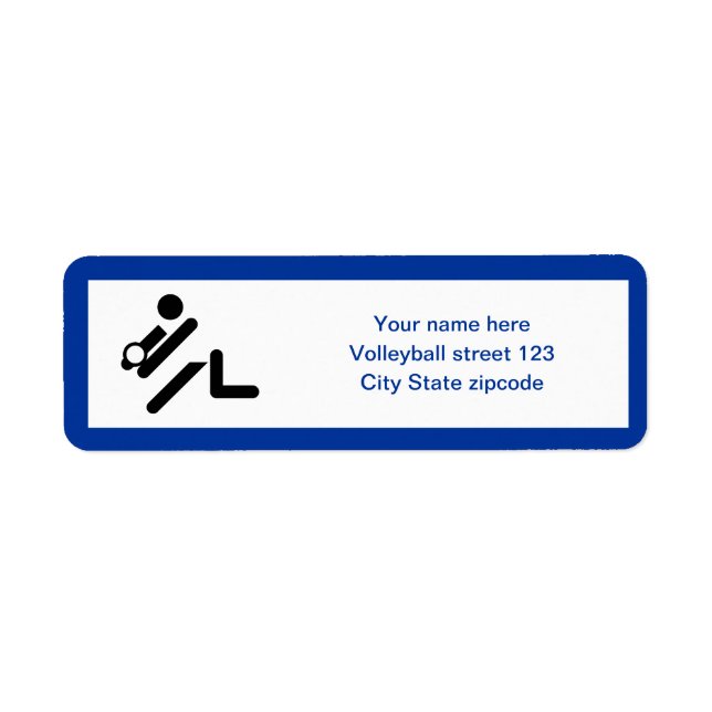Volleyball player black, white, blue icon custom (Front)