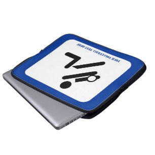 Volleyball player black, white, blue icon custom laptop sleeve
