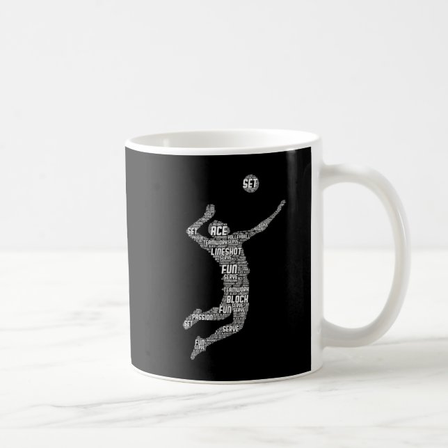 Volleyball Player Boys Youth Men  Coffee Mug (Right)
