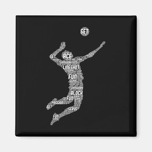 Volleyball Player Boys Youth Men  Magnet (Front)