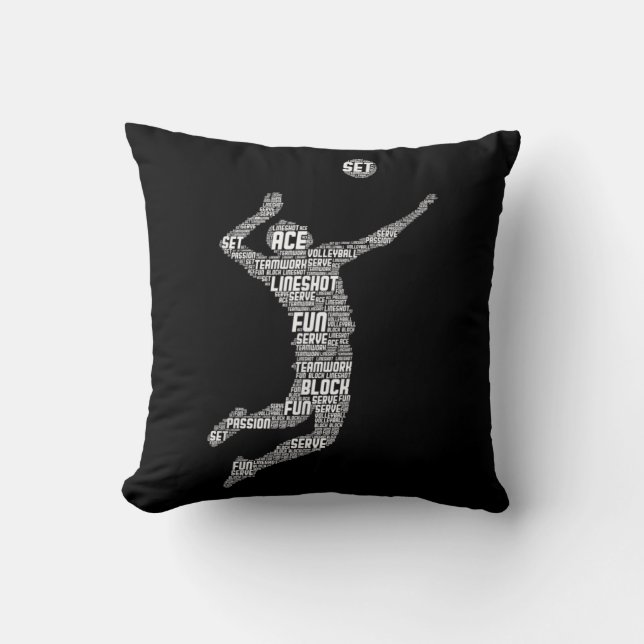 Volleyball Player Boys Youth Men  Throw Pillow (Front)