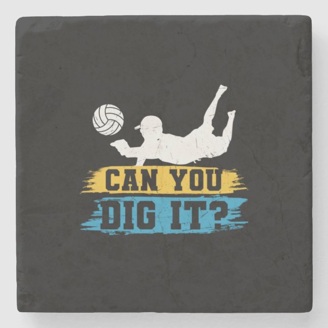 Volleyball Player | Can You Dig It Stone Coaster (Front)