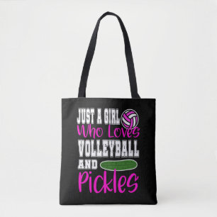 Volleyball Player Coach Pickle Lover Funny Gift Tote Bag