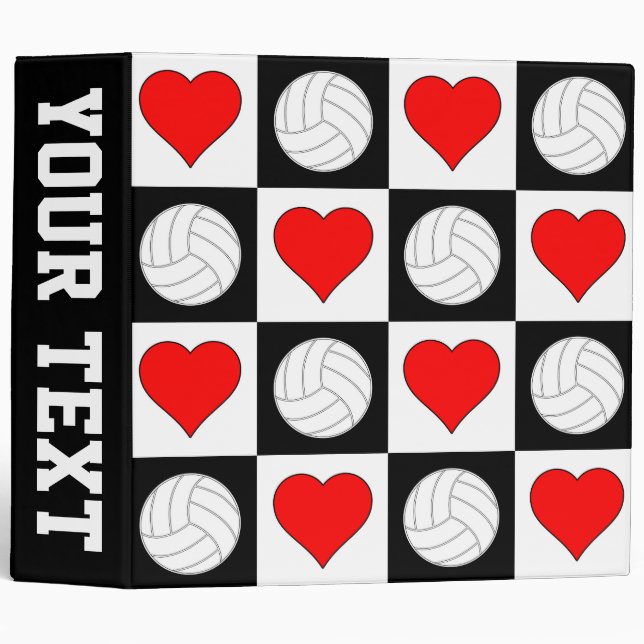 Volleyball Player Custom Team Name or Text School Binder (Front/Spine)