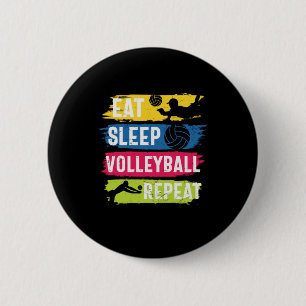 Volleyball Player Eat Sleep Volleyball Repeat 2 Inch Round Button