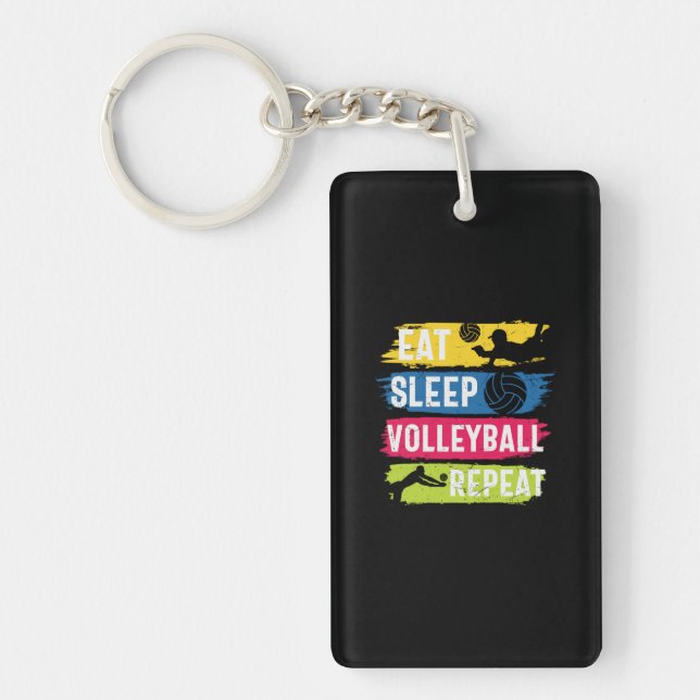 Volleyball Player | Eat Sleep Volleyball Repeat Keychain (Front)