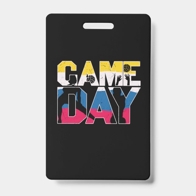 Volleyball Player | Game Day Volleyball Badge (Front)