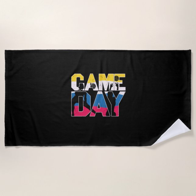 Volleyball Player | Game Day Volleyball Beach Towel (Front)