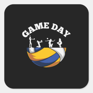 Volleyball Player   Game Day Volleyball Square Sticker
