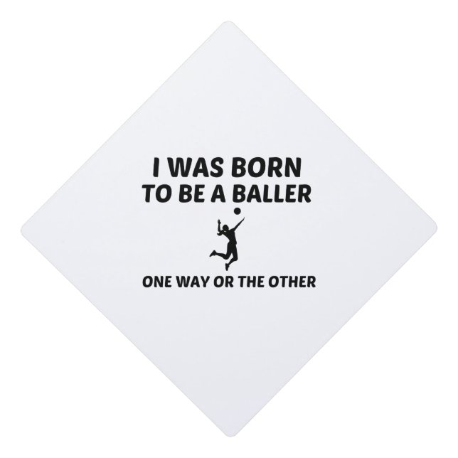 Volleyball player graduation cap topper (Front)