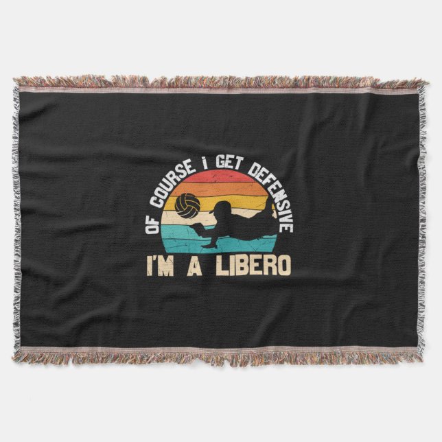 Volleyball Player | I Am A Libero Throw Blanket (Front)