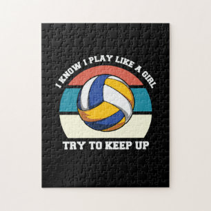 Volleyball Player   I Know I Play Like A Girl Jigsaw Puzzle