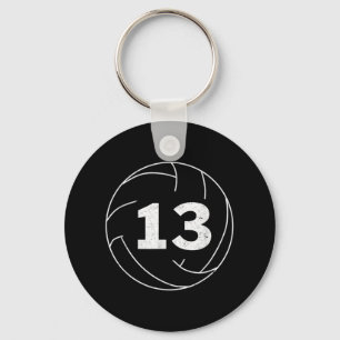 Volleyball Player Jersey Number  Thirteen Graphic  Keychain