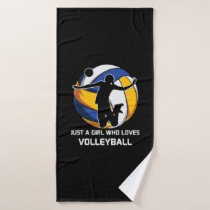 Volleyball Player Just A Girl Who Loves Volleyball Bath Towel
