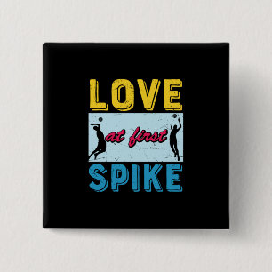 Volleyball Player   Love At First Spike 2 Inch Square Button