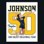 Volleyball Player Number Custom Photo Sports Poster<br><div class="desc">Create a custom volleyball poster personalized with your favourite volleyball photo and text. This personalized volleyball print lets you add your own image, whether it’s a volleyball action shot, team photo, player portrait, or tournament snapshot and customize the text with a player name, jersey number, team name, season year, slogan,...</div>