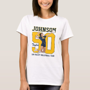 Volleyball Player Number Custom Photo Yellow T-Shirt
