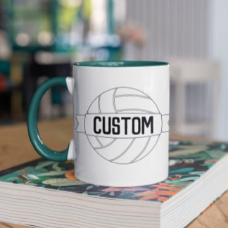 Volleyball Player or Coach Custom Team Name Text Mug