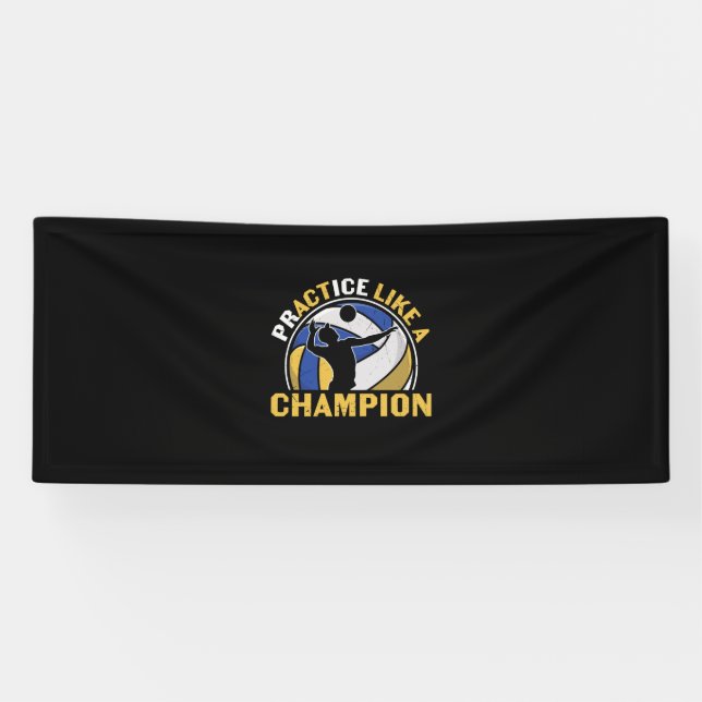 Volleyball Player | Practice Like A Champion Banner (Horizontal)
