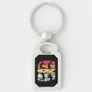 Volleyball Player Retro Keychain