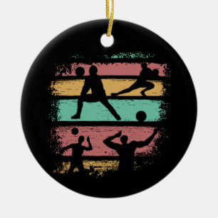Volleyball Player Retro Vintage Ceramic Ornament