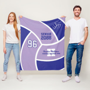 Volleyball Player Senior Night Gift Custom Color  Fleece Blanket