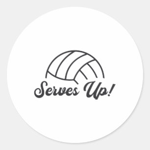 Volleyball Player Serves Up Ball Volleyball Gift Classic Round Sticker
