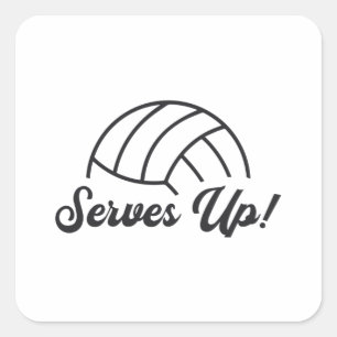 Volleyball Player Serves Up Ball Volleyball Gift Square Sticker