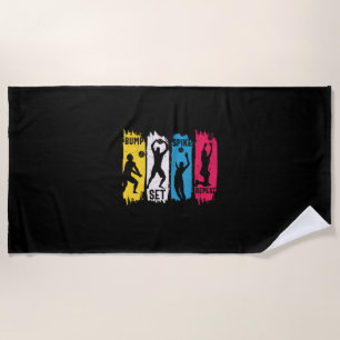 Volleyball Player   Set Spike Repeat Beach Towel