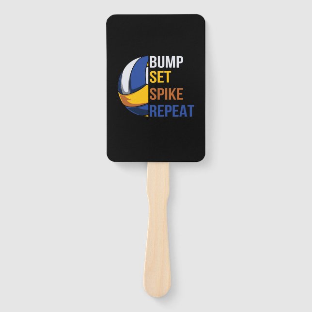 Volleyball Player | Set Spike Repeat Hand Fan (Front)