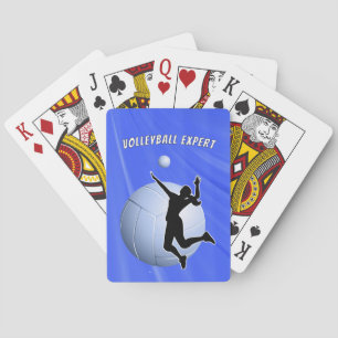 Volleyball Player Silhouette and Ball personalize Playing Cards