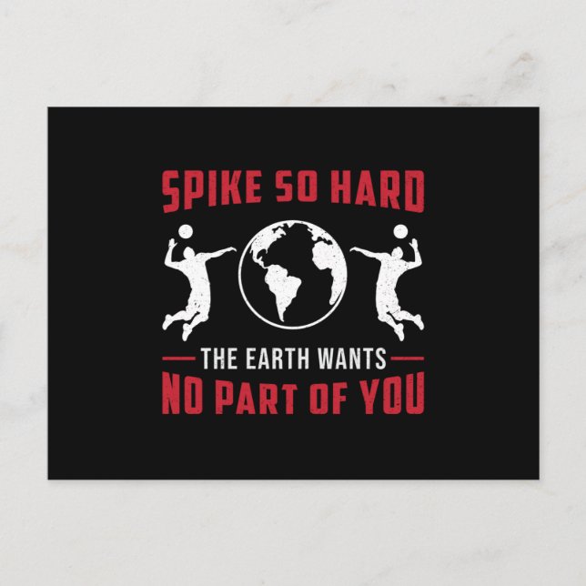 Volleyball Player Spike So Hard Beach Volleyball Postcard (Front)