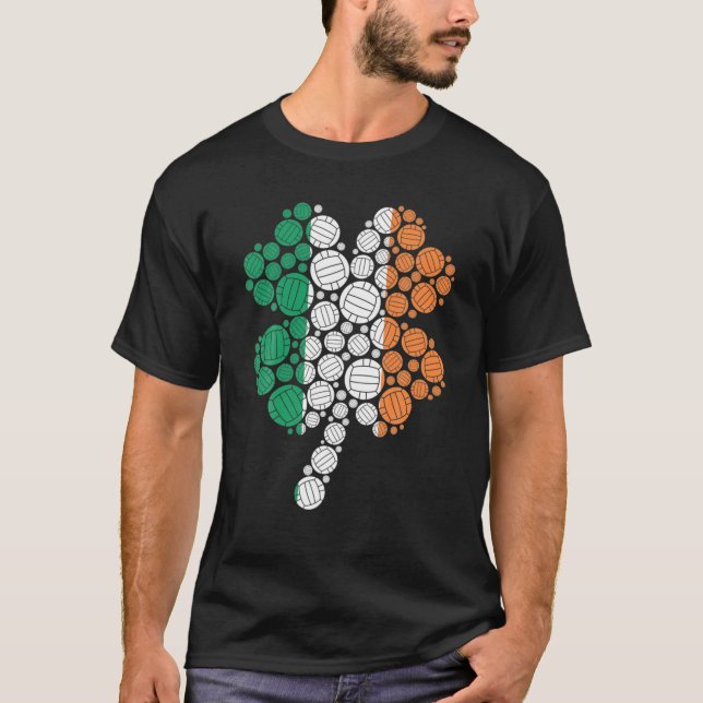 Volleyball Player St Patrick's Day Clover Irish T-Shirt (Front)