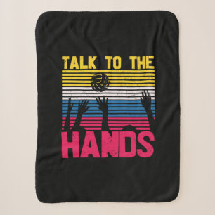 Volleyball Player   Talk To The Hands Sherpa Blanket