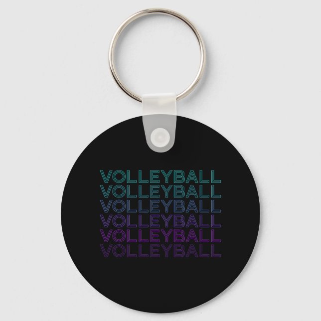 Volleyball Player Team Coach Trainer Retro  Keychain (Front)